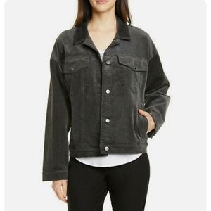 NWT Eileen Fisher Classic Collar Cotton Tencel Corduroy Jacket M